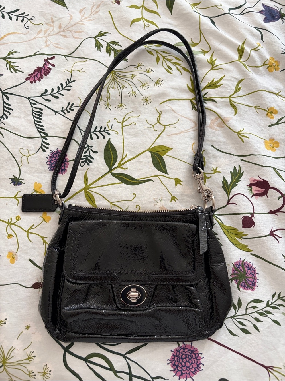 Coach Poppy patent leather handbag